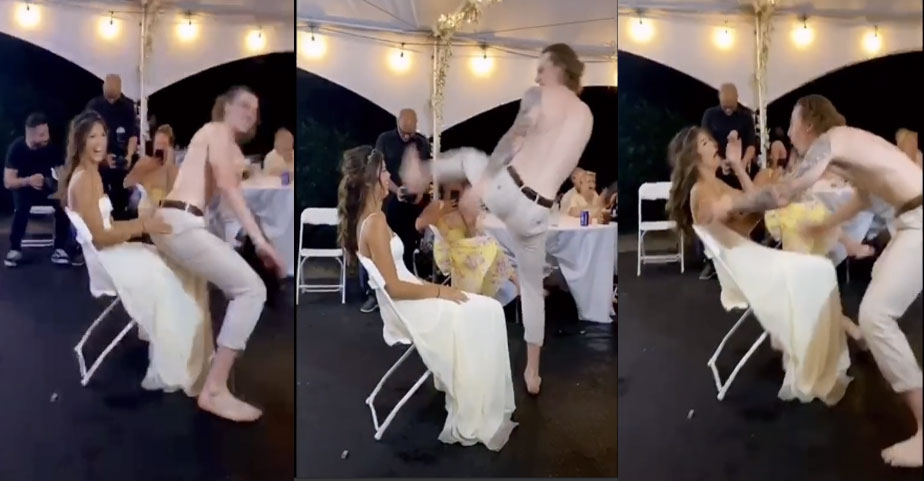 VIDEO | Patea a su esposa en la cara en plena boda