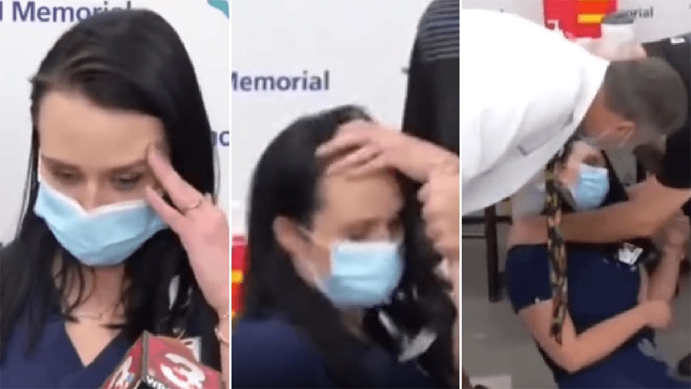 VÍDEO: Enfermera se desmayó cuando le aplicaban la vacuna para el Covid-19