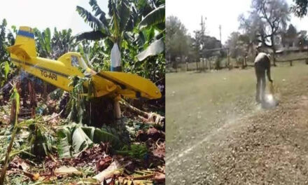Avioneta se accidenta en Playitas, los vecinos usan el cargamento para rallar el campo de fútbol