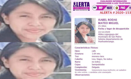 Se encontraba desaparecida desde el 22 de Diciembre, hoy aparece muerta en Huehuetenango