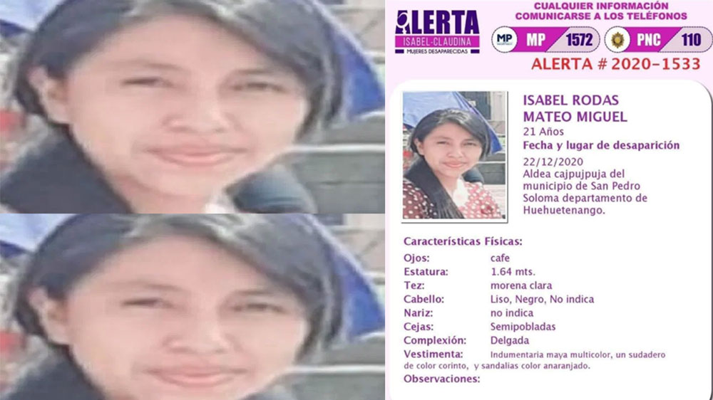 Se encontraba desaparecida desde el 22 de Diciembre, hoy aparece muerta en Huehuetenango