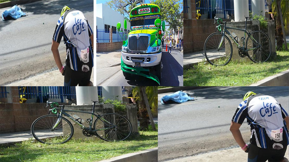 Bus arrolla a ciclista a metros de llegar a su destino en El Salvador