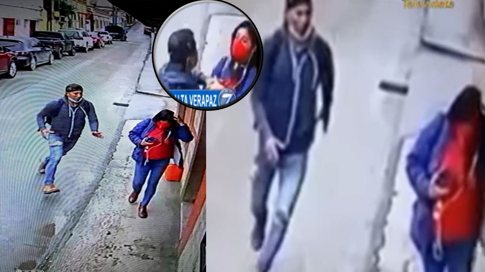 VIDEO: Ladrón es captado cuando le arrebataba el celular a una mujer en Cobán