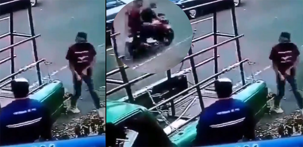 VÍDEO: Momento en que un motorista asalta en la 13 calle de la zona 11