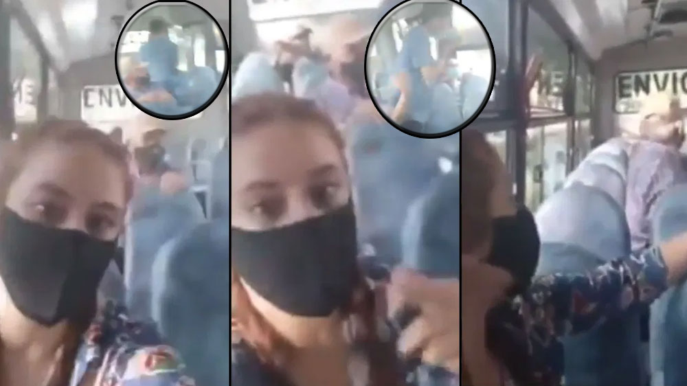 VIDEO: Mujer evita robo en transporte, amenazando a los asaltantes con transmisión en vivo