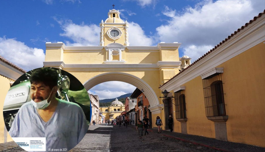 Hombre de escasos recursos pide dinero en Antigua Guatemala y dice tener Covid-19