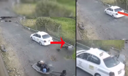 VIDEO: Taxista es captado tirando un cuerpo sin vida en la zona 9