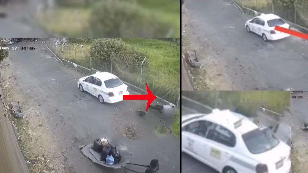 VIDEO: Taxista es captado tirando un cuerpo sin vida en la zona 9