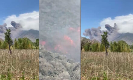 VIDEO: Fuerte explosión del Volcán de Pacaya dejando río de lava