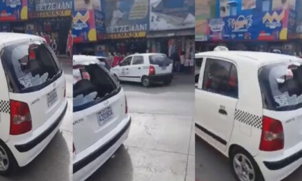 VIDEO: Quiebran vidrios a los taxistas que no se unen a la protesta