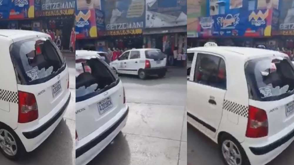 VIDEO: Quiebran vidrios a los taxistas que no se unen a la protesta