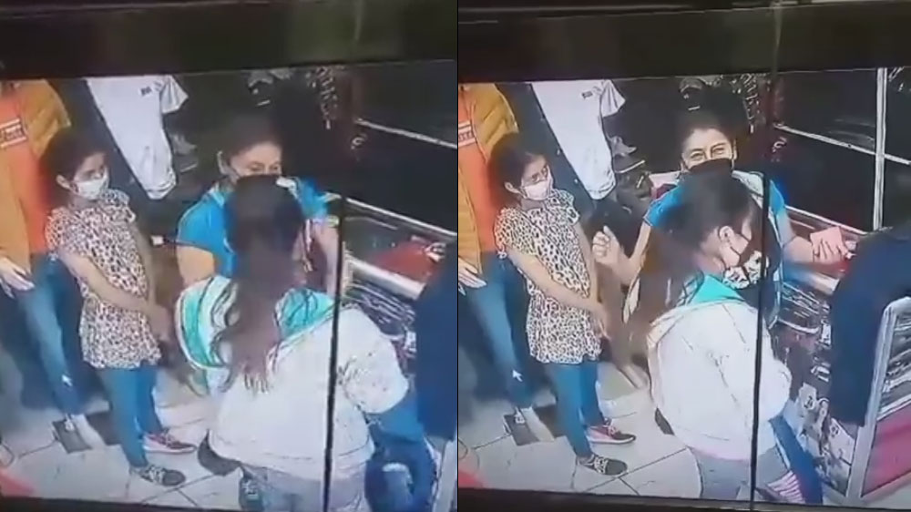Varias mujeres entran a un negocio y roban celulares en Quetzaltenango (Video)