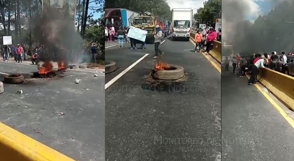 Fuerte manifestación quema llanta en el kilómetro 22 de la Ruta al Pacifico (Video)