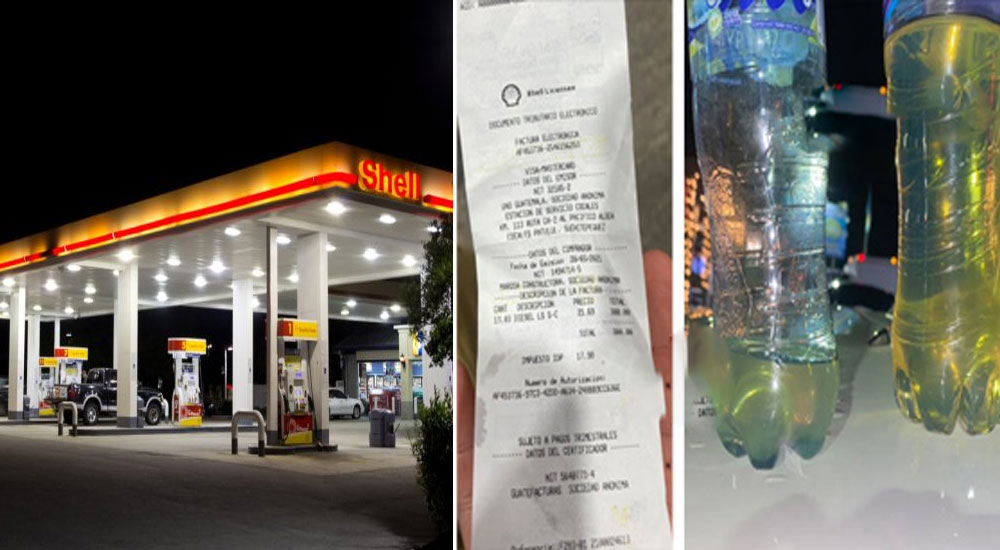 RETALHULEU: Hombre denuncia gasolinera «SHELL» pidió Q300 de Diesel y le despacharon agua