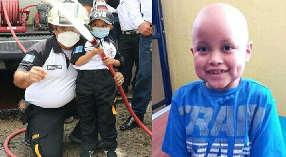 Quetzaltenango: Niño con Cáncer cumple su sueño de ser Bombero