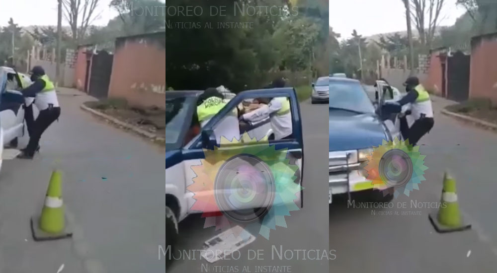MIXCO: PMT agarra a golpes a un anciano que llevaba leña y no portaba permiso forestal (Video)