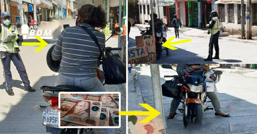 PMT le ponen multa a una mujer por no respetar señales de pavimento fresco