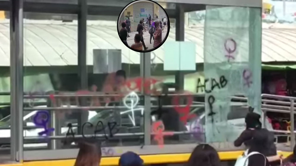 Vandalismo: Varias personas destruyen paradas de transmetro en la capital (Video)