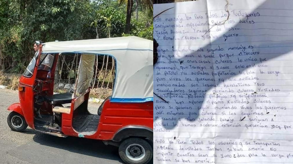 Integrantes de barrio 18 acribillan a balazos a un mototaxista dejando una nota