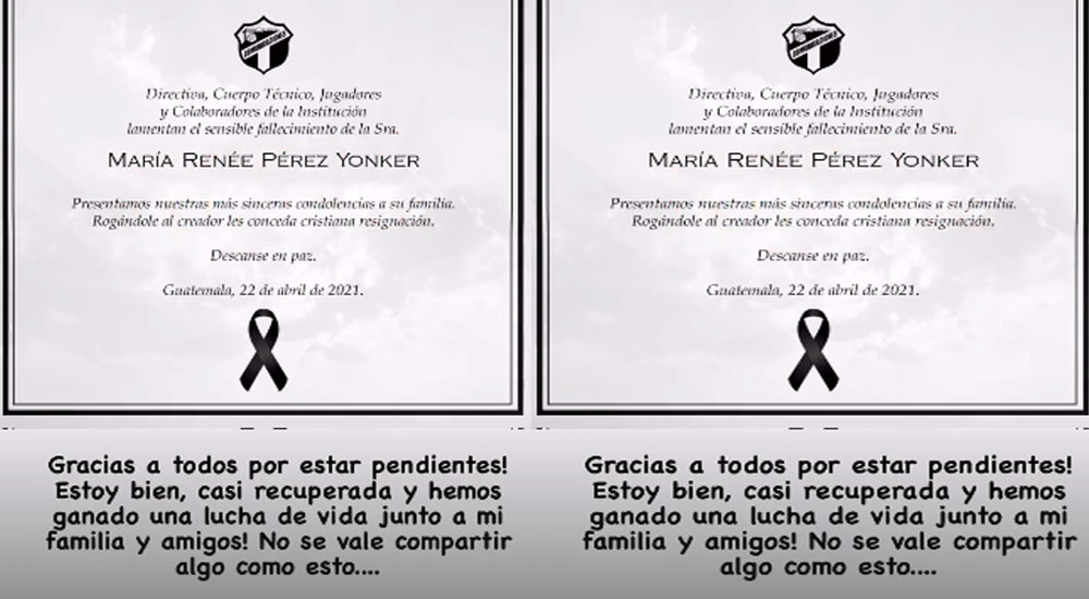 ¿Falleció María Renée Pérez Yonker?