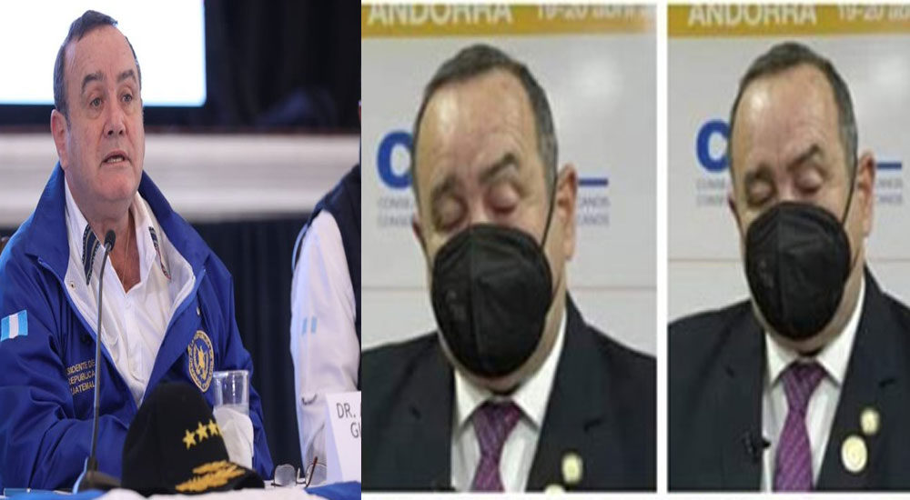 Presidente Giammattei es captado en estado de ebriedad luego de la reunión en España