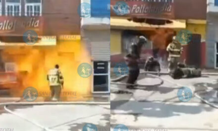 Cilindro de gas explotó enfrente de Bomberos Voluntarios (Vídeo)