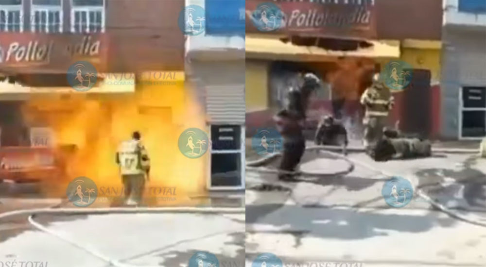 Cilindro de gas explotó enfrente de Bomberos Voluntarios (Vídeo)
