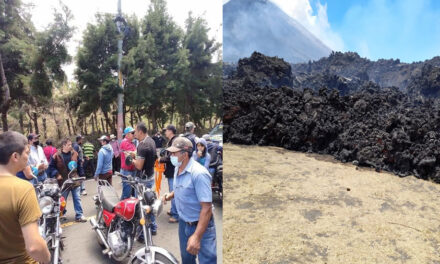 Vecinos en riesgo por lava del Volcán de Pacaya bloquean el paso a turistas