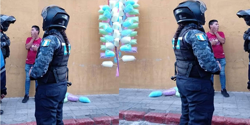 Policías agreden a joven que vendía algodones dulces en Antigua Guatemala
