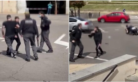 Hombres agraden a guardias por pedirles usar mascarilla (Video)