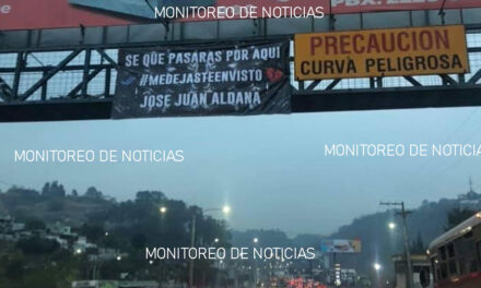 Colocan mantas con mensaje “Me dejaste en visto” en diferentes pasarelas de la capital (Video)