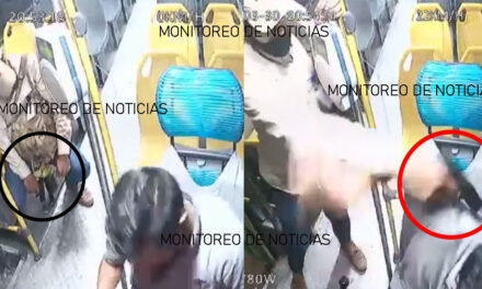 Chofer de autobús lanza a ladrón armado por la puerta para evitar disparos (Video)