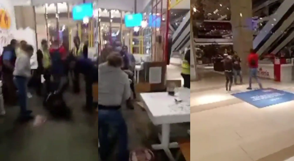 MIXCO: Un hombre le pega a una mujer y la pelea siguió en centro comercial (Video)