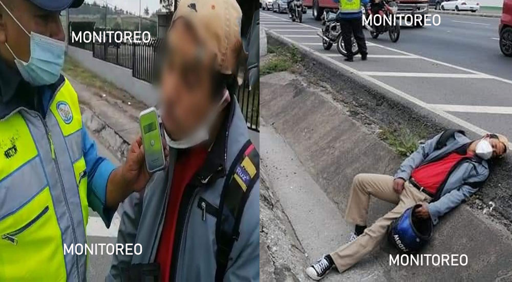 Luego de tomarle la prueba alcoholemia Motorista se quedó dormido en la cuneta