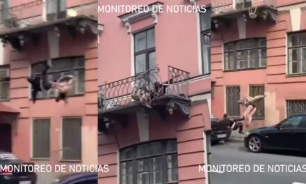 Pareja se desploman de un balcón tras fuerte discusión (VIDEO)