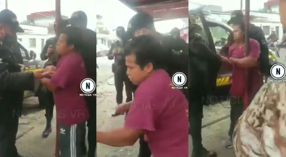 Agentes de PNC son acusados de pedir mordida a vendedor de carne y lo capturan porque no les da (Video)