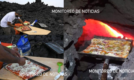 ANTOJABLE: Hombre cocina pizza en los flujos de lava del Volcán Pacaya