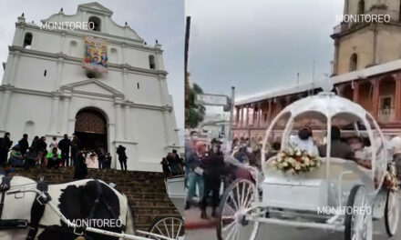 Con carruaje y caballo celebran una gran boda en Quiché (Video)
