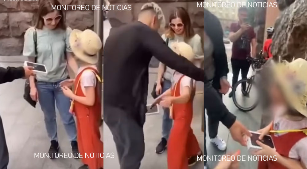 Kiktoker le regala celular a una niña para grabar y cuando termina el video se lo quita (Video)