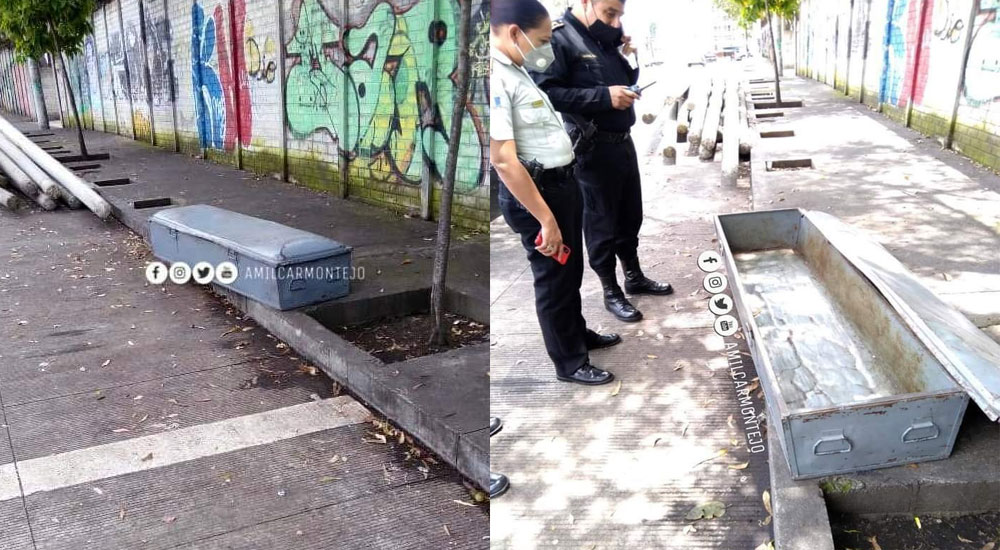 “Macabro hallazgo en avenida Petapa” Encuentran Ataúd con rastros de sangre