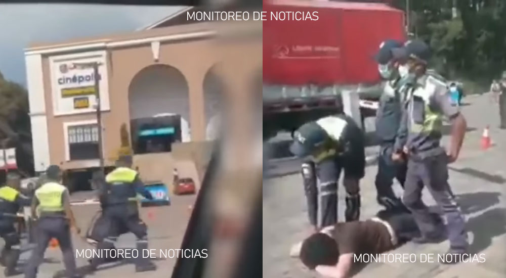 Momento exacto cuando PMT golpean al hijo de exalcalde de Alta Verapaz (Video)