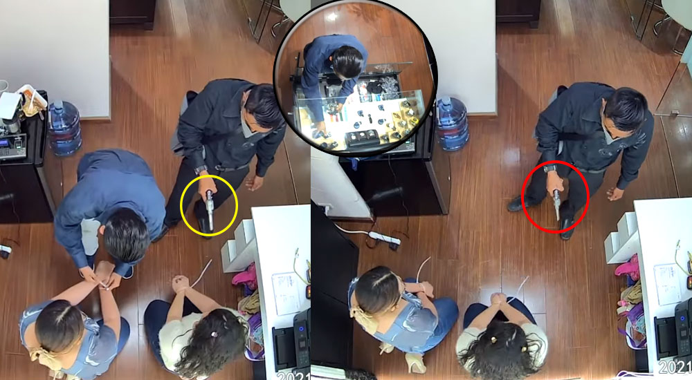 Delincuentes entran a una joyería, amarran a trabajadores para poder robar relojes (Video)