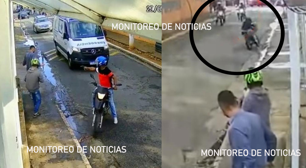Policía le dispara a dos delincuentes cuando asaltaban a un peatón (Video)
