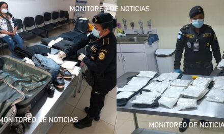 Mujer colombiana es detenida con 36 bolsas de Cocaína en el Aeropuerto La Aurora