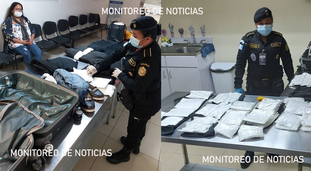 Mujer colombiana es detenida con 36 bolsas de Cocaína en el Aeropuerto La Aurora