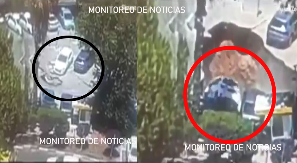 Momento cuando se forma un socavón y hace desaparecer varios autos (Video)