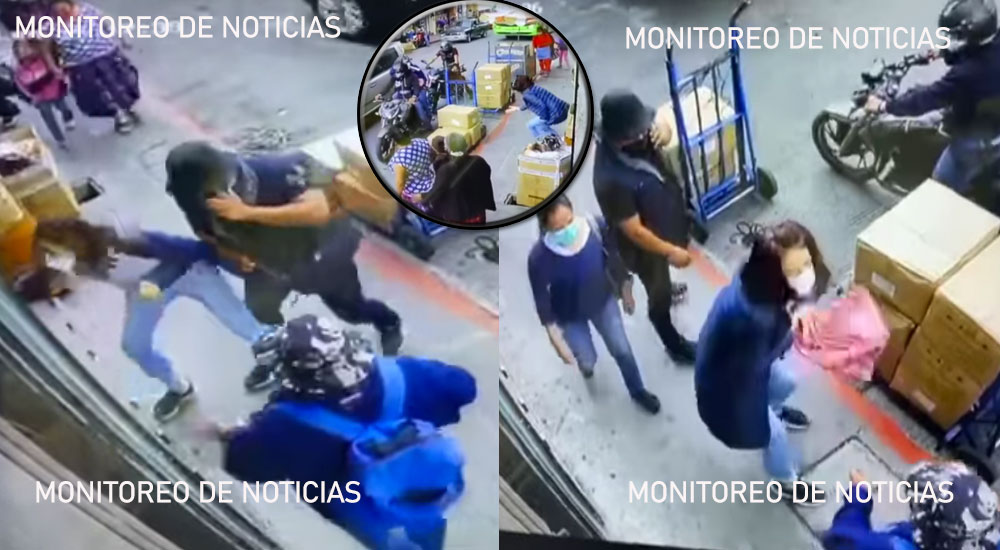 Cámaras  de seguridad captan el momento cuando varios delincuentes asaltan en la zona 1 (Videos)