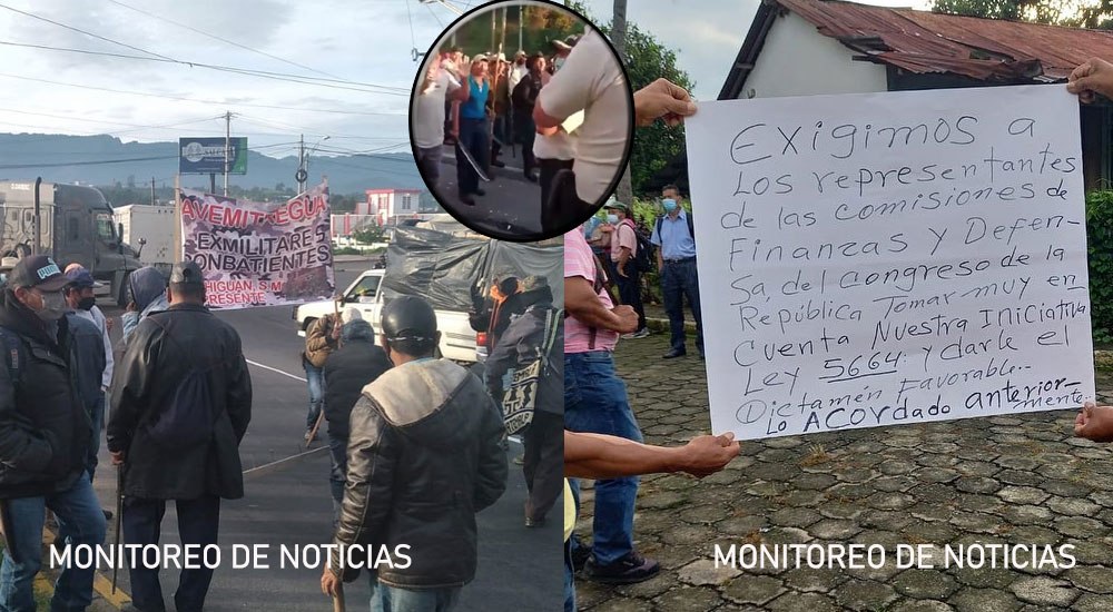 Fuerte tensión por bloqueos entre militares y agentes de la Policía Nacional Civil (Video)