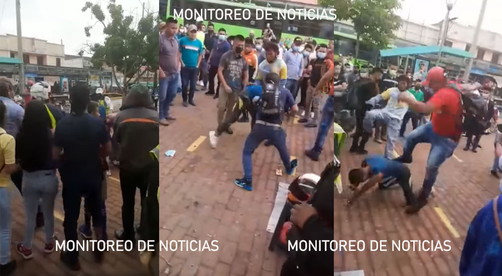 A plena luz del día un hombre golpea a su pareja en la Zona 1 y ciudadanos lo vapulean (Video)