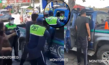 QUETZALTENANGO: Hombre reclama y le pega a PMT por colocarle cepo a su vehículo (Video)